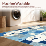 Ultra Soft Area Rug, Non Slip, Stain Resistant, Washable Area Rugs for Living Room, Bedroom, Delightful Nursery Cartoon Theme(Blue)
