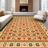 Ultra Soft Area Rug, Non Slip, Stain Resistant, Washable Area Rugs for Living Room, Bedroom, Bold Abstract Expressionist Theme(Orange)