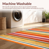 Ultra Soft Area Rug, Non Slip, Stain Resistant, Washable Area Rugs for Living Room, Bedroom, Cozy Tiled Design with Bright Accents(Orange)