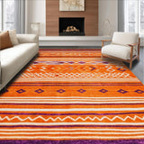 Ultra Soft Area Rug, Non Slip, Stain Resistant, Washable Area Rugs for Living Room, Bedroom, Vibrant Textural Medley Style(Orange)