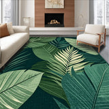 Ultra Soft Area Rug, Non Slip, Stain Resistant, Washable Area Rugs for Living Room, Bedroom, Elegant Green Botanical Aesthetic(Green)