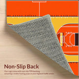 Ultra Soft Area Rug, Non Slip, Stain Resistant, Washable Area Rugs for Living Room, Bedroom, Dynamic Basketball Court Aesthetic(Orange)
