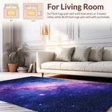 Ultra Soft Area Rug, Non Slip, Stain Resistant, Washable Area Rugs for Living Room, Bedroom, Striking Starfield Visual Experience(Purple)