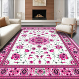 Ultra Soft Area Rug, Non Slip, Stain Resistant, Washable Area Rugs for Living Room, Bedroom, Charming Scalloped Pastel Motif(White)