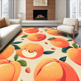 Ultra Soft Area Rug, Non Slip, Stain Resistant, Washable Area Rugs for Living Room, Bedroom, Charming Playful Peach Motif(Orange)