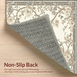 Elegant Floral in Smoke and Beige Non Shedding(Beige)