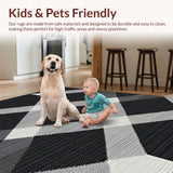Ultra Soft Area Rug, Non Slip, Stain Resistant, Washable Area Rugs for Living Room, Bedroom, Modern Abstract Geometric Style(Gray)