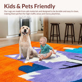 Ultra Soft Area Rug, Non Slip, Stain Resistant, Washable Area Rugs for Living Room, Bedroom, Vibrant Playful Creature Aesthetic(Orange)