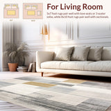 Ultra Soft Area Rug, Non Slip, Stain Resistant, Washable Area Rugs for Living Room, Bedroom, Modern Distressed Geometric Non Slip Small Floor Area(Gray)