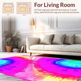 Ultra Soft Area Rug, Non Slip, Stain Resistant, Washable Area Rugs for Living Room, Bedroom, Energetic Gradient Cozy Style(Pink)