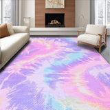 Ultra Soft Area Rug, Non Slip, Stain Resistant, Washable Area Rugs for Living Room, Bedroom, Radiant Multicolor Abstract Artistry(Purple)