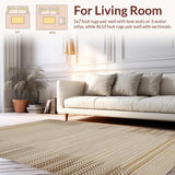 Ultra Soft Area Rug, Non Slip, Stain Resistant, Washable Area Rugs for Living Room, Bedroom, Chic Neutral Patterned Sophistication(Beige)