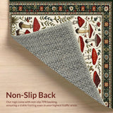 Ultra Soft Area Rug, Non Slip, Stain Resistant, Washable Area Rugs for Living Room, Bedroom, Rustic Vibrant Fungi Pattern(Red)