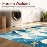 Ultra Soft Area Rug, Non Slip, Stain Resistant, Washable Area Rugs for Living Room, Bedroom, Serene Beach Sand Color Palette(Blue)