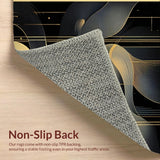 Ultra Soft Area Rug, Non Slip, Stain Resistant, Washable Area Rugs for Living Room, Bedroom, Refined Contemporary Tiled Aesthetics(Gold)