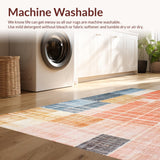 Ultra Soft Area Rug, Non Slip, Stain Resistant, Washable Area Rugs for Living Room, Bedroom, Washable Vintage Soft Floor Carpet with Abstract Geometric Art(Red)