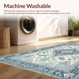 Ultra Soft Area Rug, Non Slip, Stain Resistant, Washable Area Rugs for Living Room, Bedroom, Chic Glam Paisley Aesthetic(Ivory)