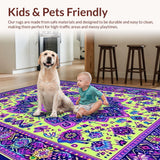 Ultra Soft Area Rug, Non Slip, Stain Resistant, Washable Area Rugs for Living Room, Bedroom, Artistic Psychedelic Patterned Elegance(Yellow)