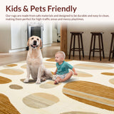 Beige Faux Fur with Antelope Inspired Abstract(Beige)