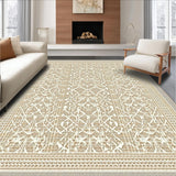Ultra Soft Area Rug, Non Slip, Stain Resistant, Washable Area Rugs for Living Room, Bedroom, Warm Earthy Geometric Composition(Beige)