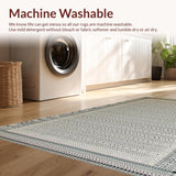 Ultra Soft Area Rug, Non Slip, Stain Resistant, Washable Area Rugs for Living Room, Bedroom, Chic Traditional Tilework Aesthetic(Beige)