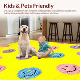 Ultra Soft Area Rug, Non Slip, Stain Resistant, Washable Area Rugs for Living Room, Bedroom, Cheerful Whimsical Emotion Design(Yellow)