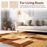 Ultra Soft Area Rug, Non Slip, Stain Resistant, Washable Area Rugs for Living Room, Bedroom, Trendy Chic Animal Decor Accent(Beige)