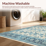 Ultra Soft Area Rug, Non Slip, Stain Resistant, Washable Area Rugs for Living Room, Bedroom, Modern Mosaic Area with Boho Geometric Tiles and Subtle Botanical Details(Beige)