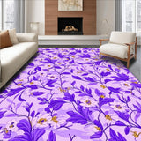 Ultra Soft Area Rug, Non Slip, Stain Resistant, Washable Area Rugs for Living Room, Bedroom, Whimsical Abstract Round Design Flair(Purple)