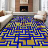 Ultra Soft Area Rug, Non Slip, Stain Resistant, Washable Area Rugs for Living Room, Bedroom, Classic Pattern Office Study Area Rug 5x7ft(Gold)