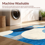 Ultra Soft Area Rug, Non Slip, Stain Resistant, Washable Area Rugs for Living Room, Bedroom, Minimalist Fluffy Decorative Theme(Blue)