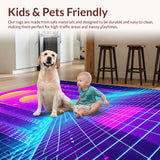Ultra Soft Area Rug, Non Slip, Stain Resistant, Washable Area Rugs for Living Room, Bedroom, Vibrant Tunnel Pattern Design(Purple)