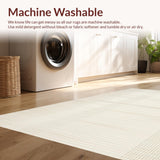 Ultra Soft Area Rug, Non Slip, Stain Resistant, Washable Area Rugs for Living Room, Bedroom, Sophisticated Minimalist Textured Layer(Beige)