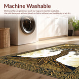 Ultra Soft Area Rug, Non Slip, Stain Resistant, Washable Area Rugs for Living Room, Bedroom, Cozy Abstract Nature Expressions(Gold)