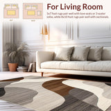 Ultra Soft Area Rug, Non Slip, Stain Resistant, Washable Area Rugs for Living Room, Bedroom, Contemporary Subtle Textured Pattern(Gray)