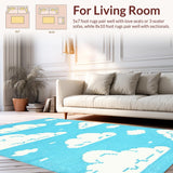 Ultra Soft Area Rug, Non Slip, Stain Resistant, Washable Area Rugs for Living Room, Bedroom, Vibrant Sky Blue Aesthetic(Blue)