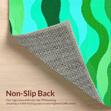 Ultra Soft Area Rug, Non Slip, Stain Resistant, Washable Area Rugs for Living Room, Bedroom, Chic Abstract Color Fusion(Green)