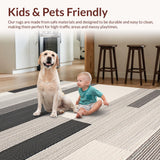 Ultra Soft Area Rug, Non Slip, Stain Resistant, Washable Area Rugs for Living Room, Bedroom, Rustic Randomized Colorful Patterns(Gray)