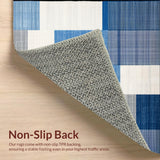 Ultra Soft Area Rug, Non Slip, Stain Resistant, Washable Area Rugs for Living Room, Bedroom, Sophisticated Blue Tones with Texture(Blue)
