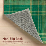 Ultra Soft Area Rug, Non Slip, Stain Resistant, Washable Area Rugs for Living Room, Bedroom, Chic Dark Green Facet Design(Green)