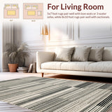 Ultra Soft Area Rug, Non Slip, Stain Resistant, Washable Area Rugs for Living Room, Bedroom, Contemporary Contrast Zone Runner Rug Featuring Graphic Black and White Lines(Black)