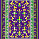 Ultra Soft Area Rug, Non Slip, Stain Resistant, Washable Area Rugs for Living Room, Bedroom, Contemporary Fleur-De-Lis Theme(Purple)