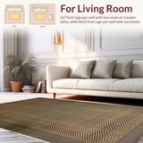 Ultra Soft Area Rug, Non Slip, Stain Resistant, Washable Area Rugs for Living Room, Bedroom, Large Stain-Resistant Cow Print Rug for Modern Farmhouse(Brown)