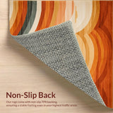Ultra Soft Area Rug, Non Slip, Stain Resistant, Washable Area Rugs for Living Room, Bedroom, Sophisticated Cozy Symmetrical Design(Orange)