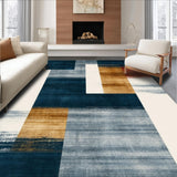 Ultra Soft Area Rug, Non Slip, Stain Resistant, Washable Area Rugs for Living Room, Bedroom, Eclectic Funky Ink Wash Design Abstract Area in Multi Tone(Blue)