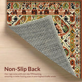 Ultra Soft Area Rug, Non Slip, Stain Resistant, Washable Area Rugs for Living Room, Bedroom, Distinctive Trellis Patterned Comfort(Brown)