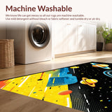 Ultra Soft Area Rug, Non Slip, Stain Resistant, Washable Area Rugs for Living Room, Bedroom, Galactic Cartoon Planet Motif(Yellow)