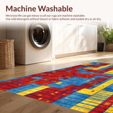 Ultra Soft Area Rug, Non Slip, Stain Resistant, Washable Area Rugs for Living Room, Bedroom, Colorful Interactive Landscape Play Area(Red)
