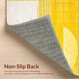 Ultra Soft Area Rug, Non Slip, Stain Resistant, Washable Area Rugs for Living Room, Bedroom, Artistic Yellow and White Fusion(Yellow)
