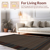 Ultra Soft Area Rug, Non Slip, Stain Resistant, Washable Area Rugs for Living Room, Bedroom, Luxe Grizzly Brown Textured Style(Brown)